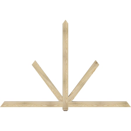 Ekena Millwork Kennewick Rough Sawn Timber Gable Bracket, Douglas Fir, 96"W x 64"H x 4"D x 4"F, 16/12 Pitch GBW096X64X0404KEN00RDF